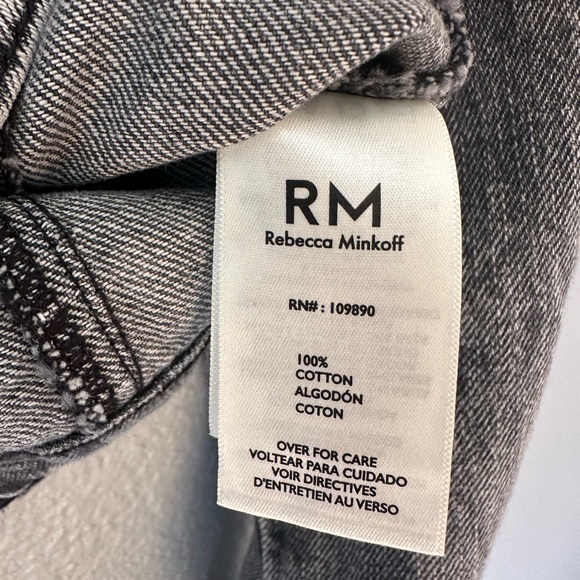 RM Rebecca Minkoff gray silver studded denim jacket women’s size s NWOT - Picture 9 of 9